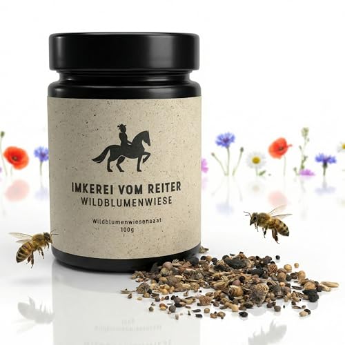 Premium Wildblumenwiese VOM REITER 72 Arten Wildblumensamen für Bienen & Schmetterlinge Bienenweide mehrjährig & heimisch ohne Gräser 100g für 100m