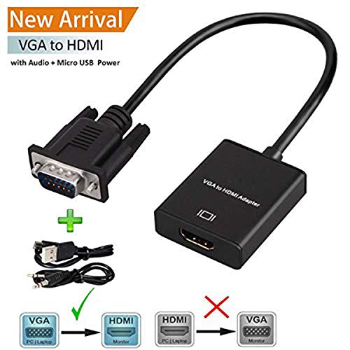 Image of SANCY VGA to HDMI Converter Adapter with Audio - VGA Input to HDMI Output Cable