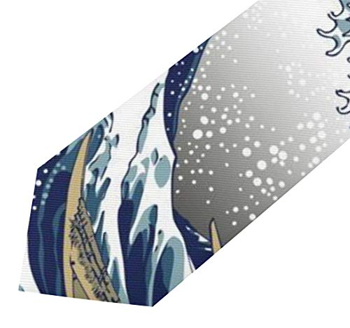 Men Novelty Necktie Skinny Japanese Painting Art Nautical Boats The Great Wave Gentlemen Tie Necktie For Business, Dances, Groom - Formal Ties Necktie, Thin Tie Various Patterns Creative Gift #TOP2