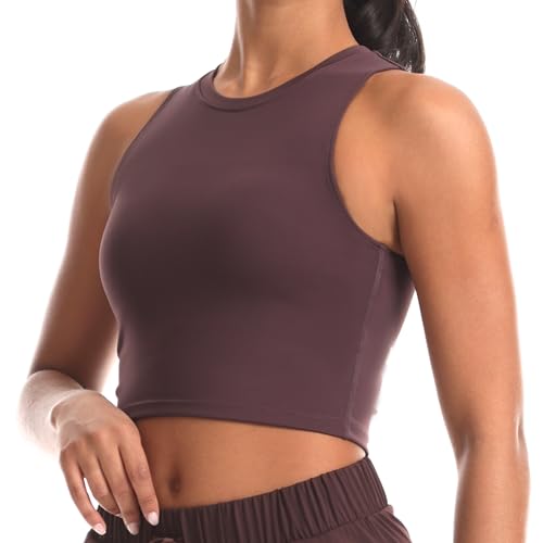 Image of Sports Bras for Women Removable Padded Athletic Yoga Running Crop Tops Sleeveless Gym Workout Tops