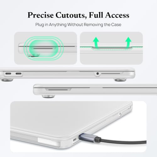 AboveTEK Premium Hard Shell Case Compatible with MacBook Neo 13-Inch 2026 A3404 A18 Pro, Ultra-Slim Snap-On Scratch-Resistant Cover with Soft-Touch Anti-Slip Grip, Frosted Clear by AboveTEK - Used condition - Image 4