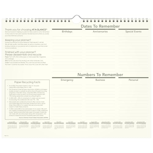 Image of AT-A-GLANCE 2027 Wall Calendar, Monthly, 15 inch x 12 inch Planner, Unruled Daily Blocks, Recycled (PMG772827)