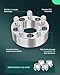 SCITOO 5x4.5 Wheel Spacers 2 inch Thick Hub Bore 87.1mm with 1/2 Studs, Silver 5 Lug No Hubcentric Wheel Spacers Fit for Cherokee 1984-2001 for Wrangler 1987-2006 - 2Pcs