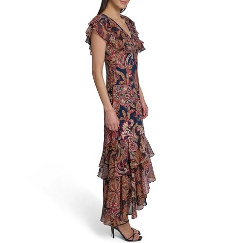 Image of Tommy Hilfiger Women's Light V Neck Flattering Maxi Dress