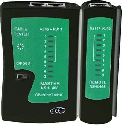 [ 1 Piece ] RJ45 and RJ11 Network Cable Tester, Test double-twisted cables 1, 2, 3, 4, 5, 6, 7, 8 and Ground, LAN Ethernet RJ45 Testing Tool Tester