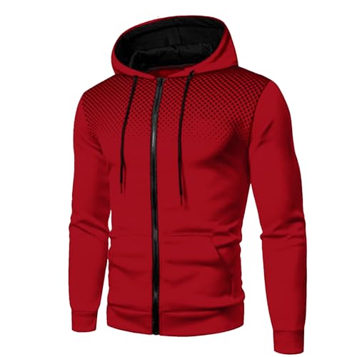 Zip Up Hoodie Men Sweatshirts Long Sleeve Casual Fashion Pullover Drawstring Sport Fitness Hoodie with Pocket