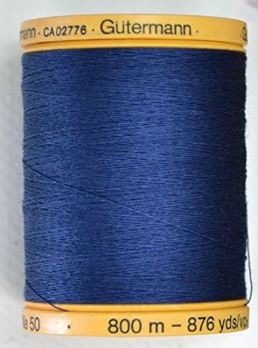 Gutermann hilo de algodón natural 876 yd azul marino miniatura 5