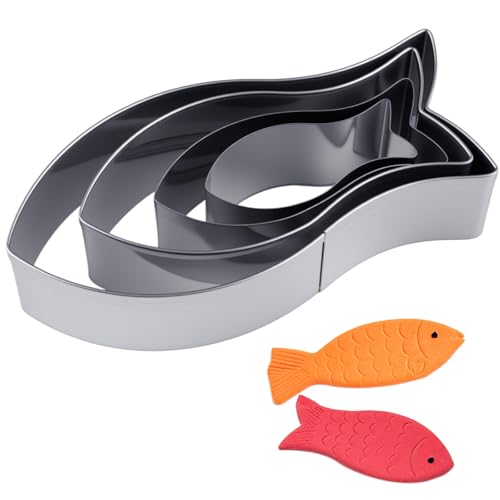 4 Pièces Moule en Acier Inoxydable en Forme de Poisson,
