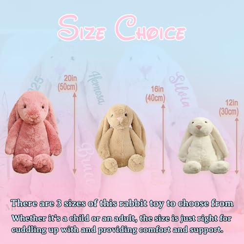 Personalized-Easter-Bunny-Custom-Bunny-Stuffed-Animals-With-Childs-Name-Handmade-Embroidered-Custom-Plush-Rabbit-Toy-for-Girls-Boys-Kids Personalized Easter Bunny Custom Bunny Stuffed Animals With Childs Name Handmade Embroidered Custom Plush Rabbit Toy for Girls Boys Kids