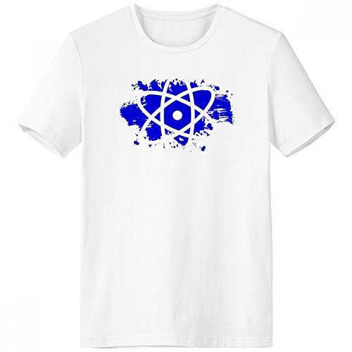 T-shirt blanc ras du cou avec motif avertissement bleu en coton confort taille S