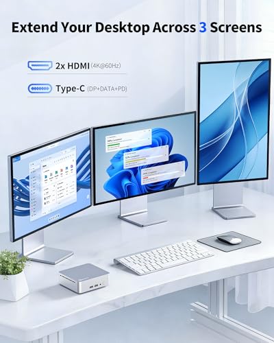 Image of Getorli Mini PC AMD Ryzen 5 3550H (Max 3.7GHz), 16G DDR4 1TB NVMe SSD Mini Computers, Triple 4K Display Mini Desktop Computer, WiFi 6 Bluetooth 5.3, Dual HDMI Type-C, Small PC for Office, Home, HTPC