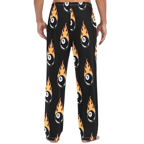 Men's Pajama Bottoms Flaming Billiard 8 Ball Mens Pajama Pants Table Tennis Cotton Pj Bottoms Sleepwear Lounge Pants XXL3