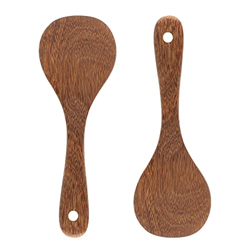 Cionyce 2Pc Wooden Rice Paddle, Non-Stick Rice Spoons Scooper Rice Serving Spoon Kitchen Cooking Spoons Utensils, 8.27 Inch #TOP7