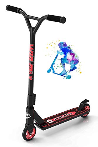 WIN.MAX Pro Scooter, 110mm Stunt Scooter for Kids Ages 7-14, Complete Trick Scooter for Teens Adults BMX Freestyle Tricks, Aluminum Core Wheels & Upgraded Fork Perfect for Beginner to Intermediate