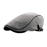 2025 Simplicity Boinas Newsboy Caps Men Casual Cotton Berets Hats Bone Masculino Flat Cap Autumn Adjustable Cabbie Hat Fit for Women(Light Grey)