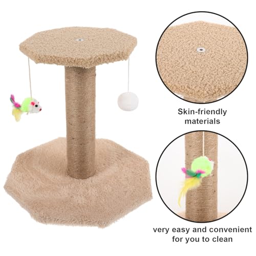Poste rascador para gatos pequeño con bola colgante miniatura 6
