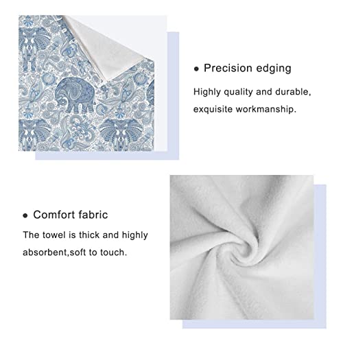 Kigai Paisley Elephant Bath Towel Set Of 3(1 Bath Towel, 1 Hand Towel, 1 Washcloth), Soft Absorbent Comfortable Quick Dry For Bathroom Shower Travel Hotel Gym #TOP3