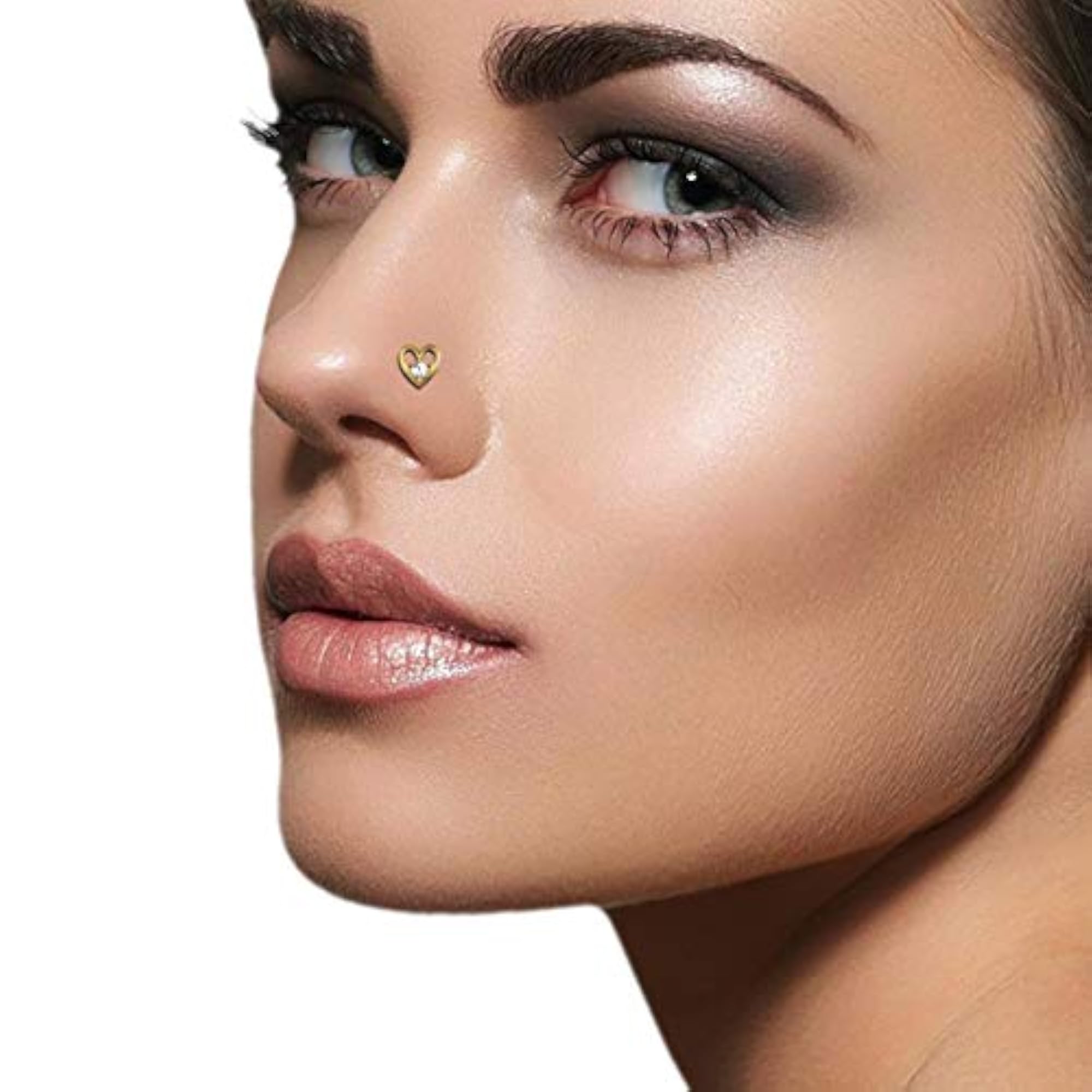 Women's 14K Yellow Gold Wire Nose Pin, Elegant Design