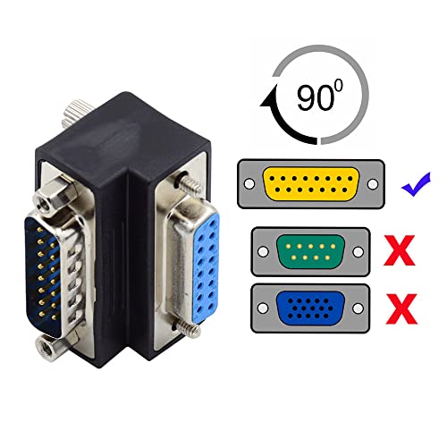 NFHK DSUB RS232 D-subminiature 15pin Male Nut to Female Screw Extension Adapter DB Connector Down 90 Degree Angled - Image 4