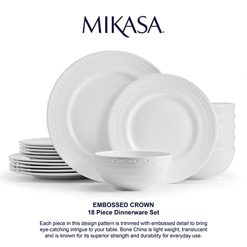 Mikasa 5293969 Crown White Chip Resistant 18 Piece Dinnerware Set thumb #4
