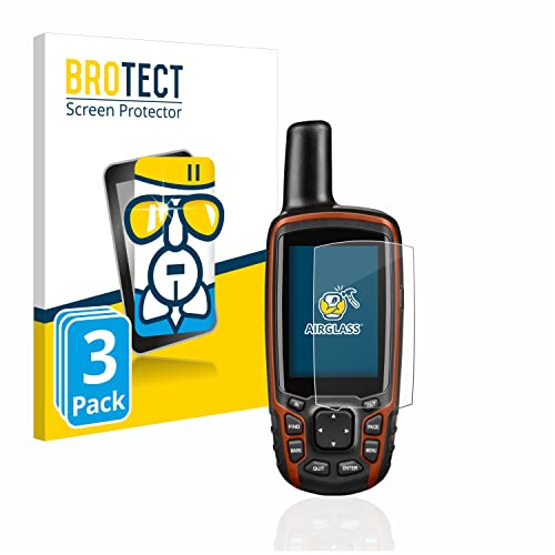 BROTECT Protector Pantalla Cristal para Garmin GPSMAP 64s Protector Vidrio (3 Unidades) - [Dureza 9H, Anti-Arañazos]