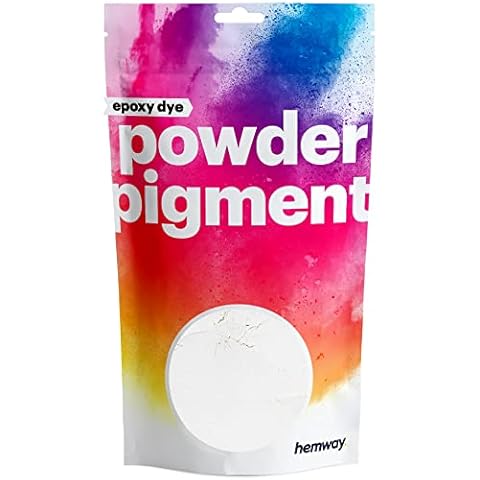 Hemway | Metallic Chalk White Epoxy Dye Pigment Powder Colour Ultra-Sparkle Dye Metallic Pigments for Epoxy Resin Polyurethane - 50g Cover