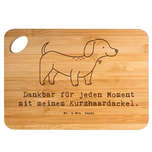 Mr. & Mrs. Panda Schneidebrett Dackel Kurzhaardackel Moment - Geschenk, Teckel, Dachshund, Holzbrett, schneidbrett, Hackbrett, Brett, Holzbrettchen, schneidunterlage