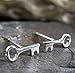 Tiny Skeleton Key Steampunk Stud Earrings Polished Sterling Silver Handmade in USA