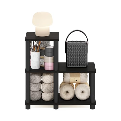 Image of Furinno Turn-N-Tube Accent Decorative Shelf, Espresso /Black