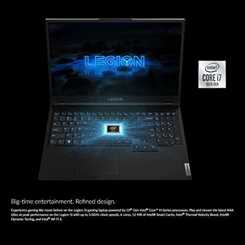 Image of Lenovo Legion 5 Gaming Laptop, 15.6 inch FHD 120Hz IPS Display, i7-10750H, GTX 1660Ti, 64GB RAM, 1TB SSD, Backlit Keyboard, Webcam, VR Ready, WiFi + Bluetooth, Win 10 Home, Black