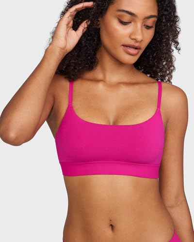 Image of INLYRIC Women's Cotton Bralette - Wireless Unlined Sleep Comfortable Seamless Cami Bra