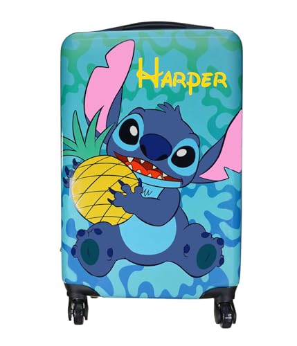 Disney Stitch Carry On Luggage for Kids Personalized Hardshell Rolling Suitcase Travel Bags with Custom Name