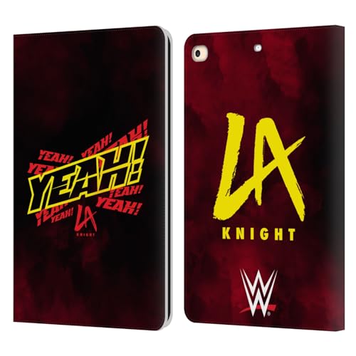 Head Case Designs Officially Licensed WWE Yeah! LA Knight Leather Book Wallet Case Cover Compatible with Apple iPad 9.7 2017 / iPad 9.7 2018