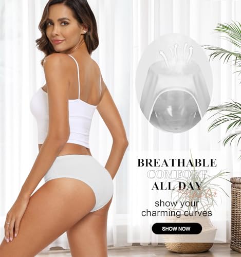 coskefy Womens Underwear Cotton Hipster Panties Soft Stretch Ladies Cheeky Bikini Briefs 4 Pack3