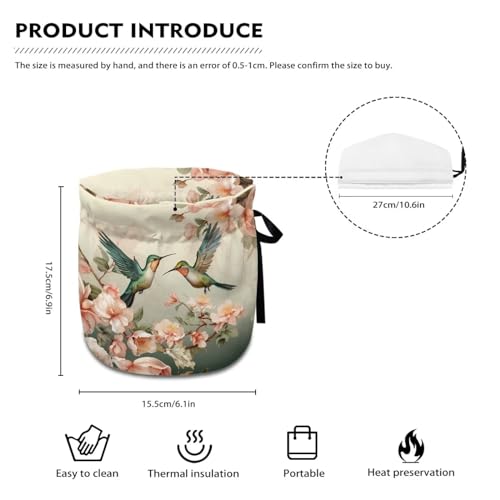 Image of Floral Hummingbird Tea Cosy for Small Teapot Farmhouse Insulated Tea Cozies Machine Washable Tea Kettle Dustproof Cover Cloth Soft Fabric Teapot Cosy Tabletop Kitchen Decorations