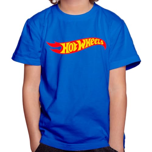Camiseta Infantil Juvenil Menino Menina Hot Wheels Mod-01 (BR, Numérico, 6, Regular, Azul Royal)