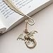 Fantasy Fourth Wing Metal Bookmark Glow in The Dark, Cool Dragon Bookmark Gifts for Women Men Book Lovers Readers (Gold Dragon)