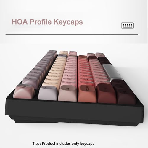 Image of Fogruaden PBT Red Keycaps Set, HOA Profile Cute Custom Keycaps, Compatible with Cherry MX Switch 60% 65% 75% Mechanical Keyboards