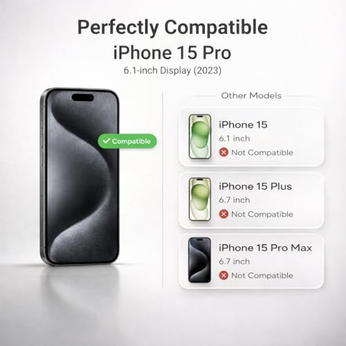 Image of Premium Tempered Glass for iPhone 15 Pro | Edge-to-Edge Protection | 9H Military Grade Hardness | Dynamic Island Compatible | Bubble-Free HD Clear Screen Protector