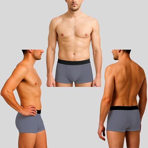 Image of HK47 Men Underwear Pack, Ice Silk Stretchable Breathable Trunks, Regular Fit Men's Brief, Anti Bacterial Quick Dry Innerwear for Men