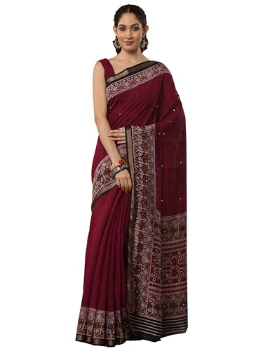 Image of Libas Silk Blend Womens Saree