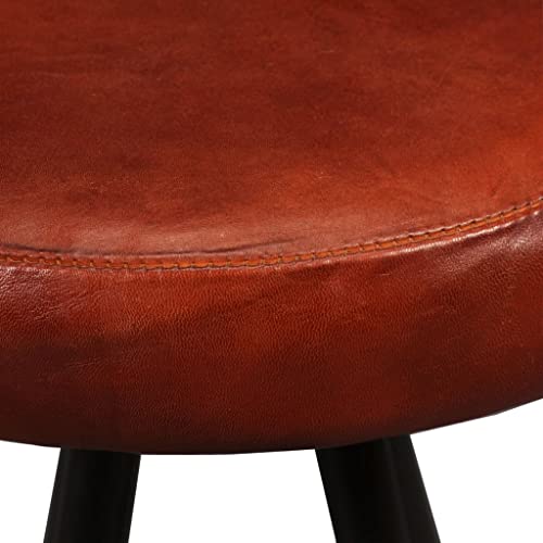 Tabouret de bar marron et noir Mangloder, lot de 4 tabourets de cuisine 76 cm en cuir et acier