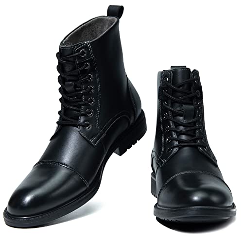 Image of Arkbird Men's Motocycle Combat Boots, Comfortable Stylish Lace Up Casual Boots for Men