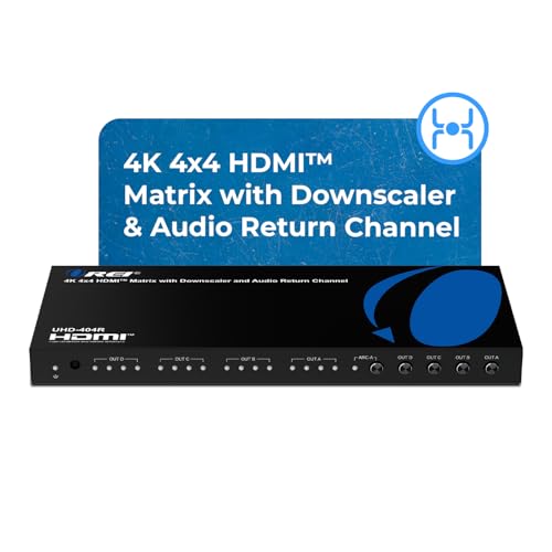 Image of OREI 4x4 HDMI Matrix Switch 4K Downscale, ARC, Audio Extraction, HDCP 2.2 (Pack of 15)