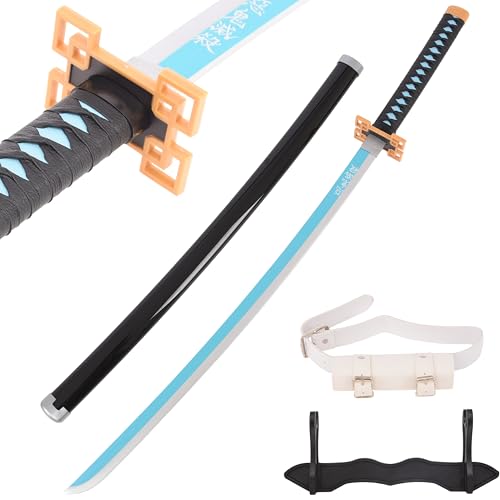 MUTANGUE Muichiro Sword 40 Inch Lightweight Tokito Cosplay Prop with Belt and Stand Ideal for Convention and Collection