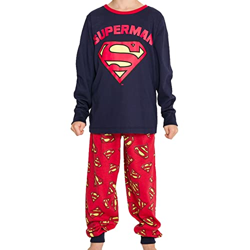Conj. de Pijamas Manga Longa C/ Calça, Meninos, WB - SuperMan, Marinho/Vermelho, 06