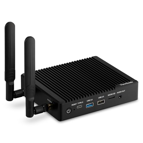 Image of ViewSonic VBS200-A ViewBoard Smart AV Controller for Monitors, Projectors, and Displays Compatible with RS232C with vCast License, HDMI, USB, and Mini DP Inputs