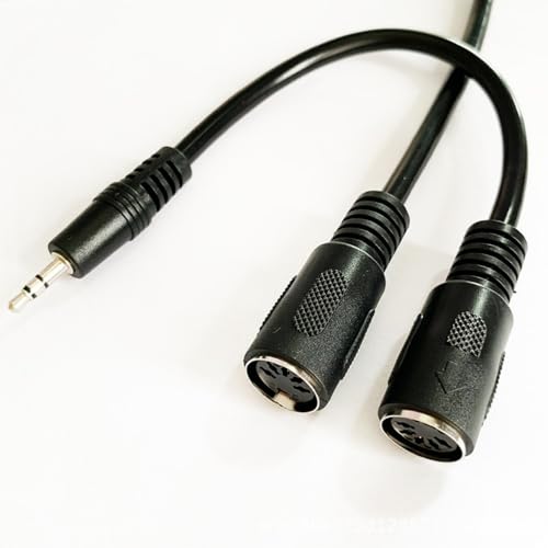 emstar 2 pack of type-a midi to 35mm adapter 1434 inch cablemidi female to trs 35mm maletrs midi cable