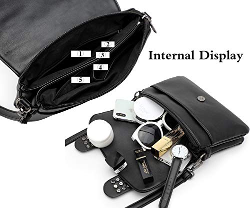 Bolso de hombro con calavera punk para mujer miniatura 5