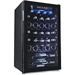 Honeywell 34 Bottle Compressor Wine Cooler Refrigerator, Large Freestanding Wine Cellar For Red, White, Champagne or Sparkling Wine, Digital Temperature Control, Stainless Steel